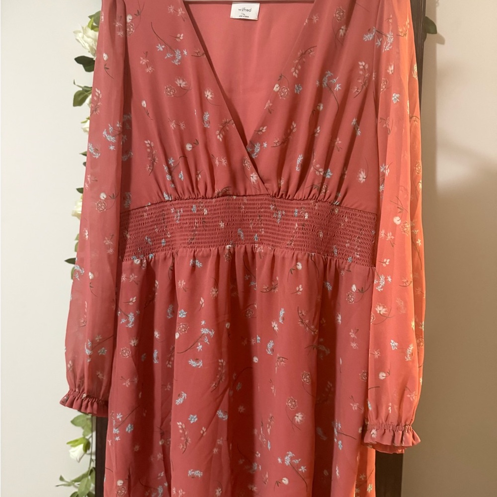 Wilfred Coral Floral Mini Dress